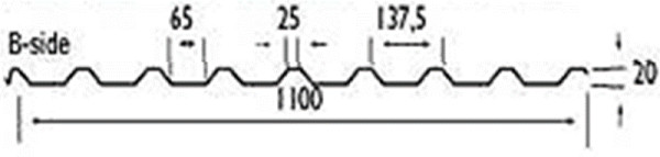 D=0,63 | W-20 / 1100 Trapezblech 25µm Polyester