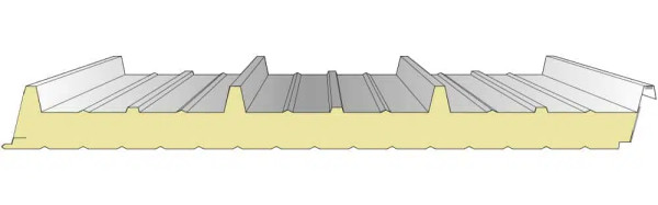 Sandwichpaneele Dach ISO Dach 40/78 Profil 39/333 in RAL 8012