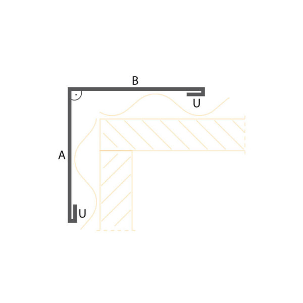 Alu - Außenecke 0,70 | 140x140mm | 90° | 25µm Polyester