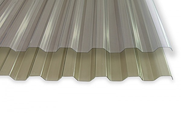 PVC-Standard-Spundwandplatten 1,0 mm bronze oder klar-bläulich
