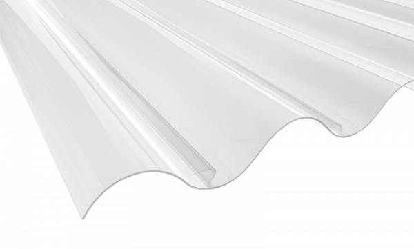 1,2 mm PVC-Lichtplatten Profil 5 klar-bläulich WHR