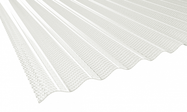 2,5 mm PVC-Lichtwellplatten Wabe Profil 76/18 | klar bläulich
